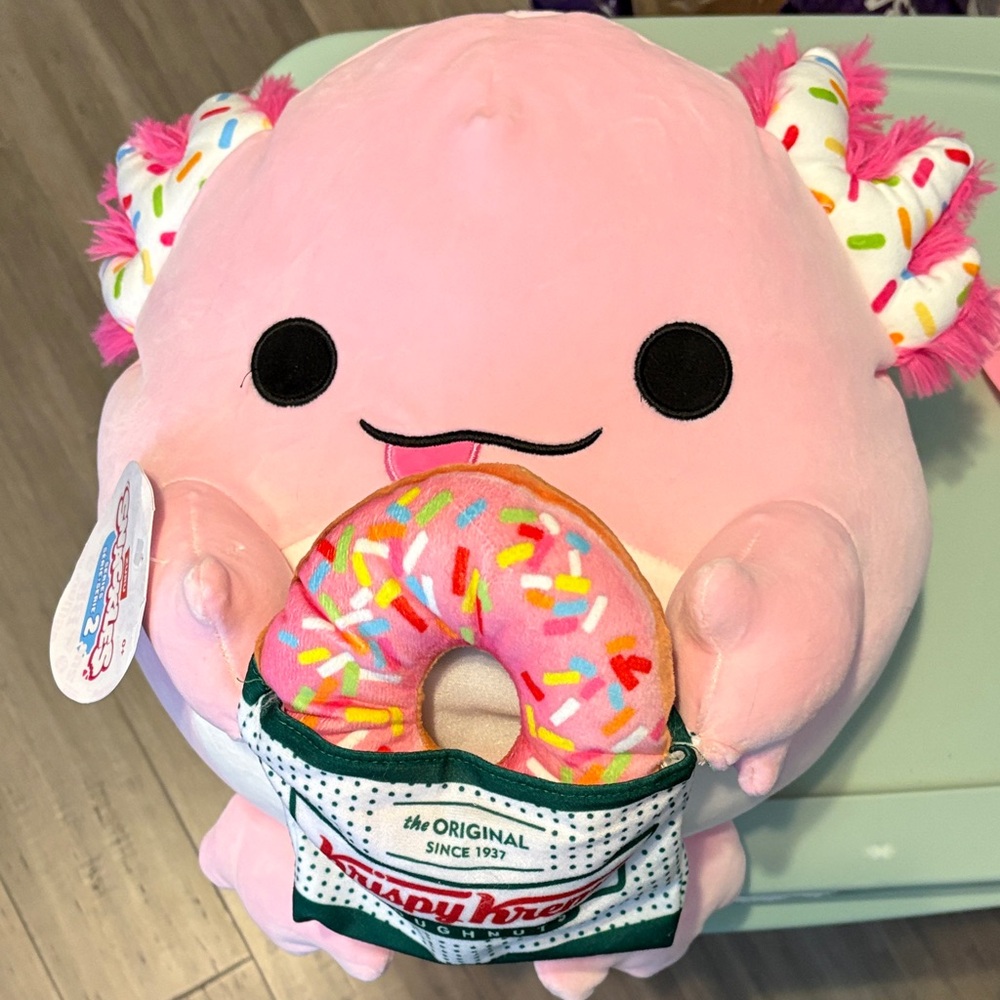 Plush Krispy Kreme Donut Axlotl- brand new!